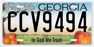 GA license plate CCV9494