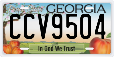 GA license plate CCV9504