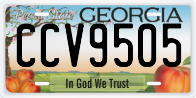 GA license plate CCV9505