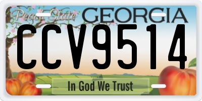 GA license plate CCV9514