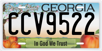 GA license plate CCV9522
