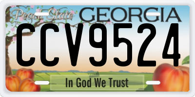 GA license plate CCV9524