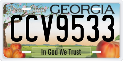 GA license plate CCV9533