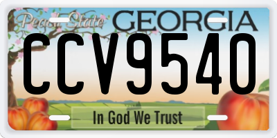 GA license plate CCV9540