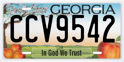 GA license plate CCV9542