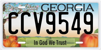 GA license plate CCV9549