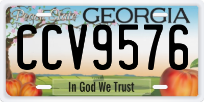 GA license plate CCV9576