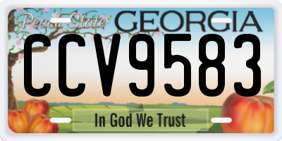 GA license plate CCV9583