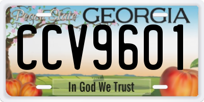 GA license plate CCV9601