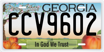 GA license plate CCV9602