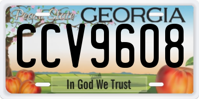 GA license plate CCV9608