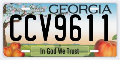 GA license plate CCV9611