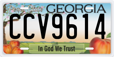 GA license plate CCV9614