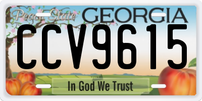 GA license plate CCV9615