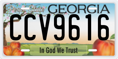 GA license plate CCV9616