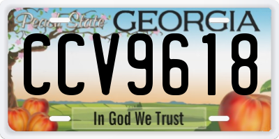 GA license plate CCV9618