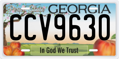 GA license plate CCV9630