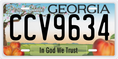 GA license plate CCV9634