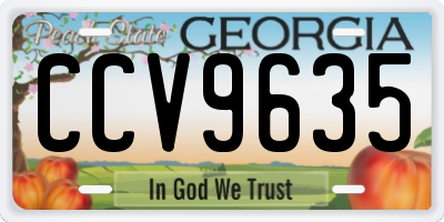 GA license plate CCV9635