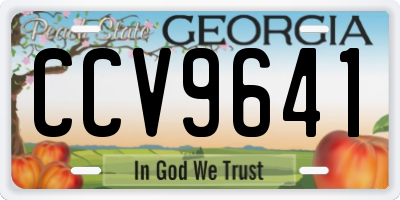 GA license plate CCV9641