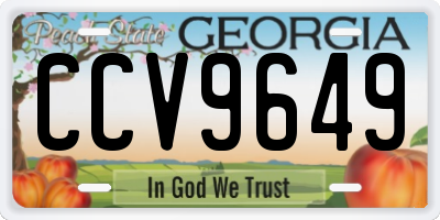 GA license plate CCV9649