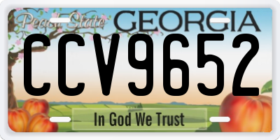 GA license plate CCV9652