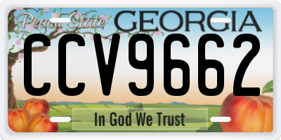 GA license plate CCV9662