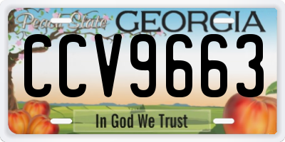 GA license plate CCV9663