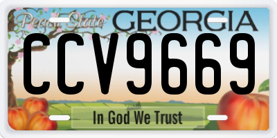 GA license plate CCV9669