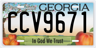 GA license plate CCV9671