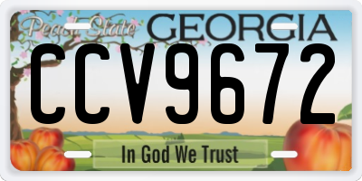 GA license plate CCV9672