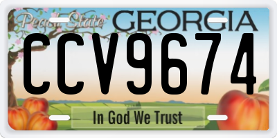 GA license plate CCV9674