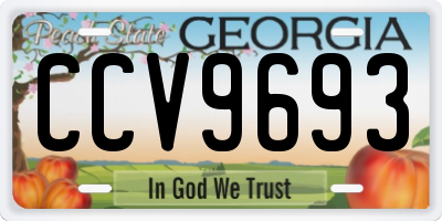GA license plate CCV9693