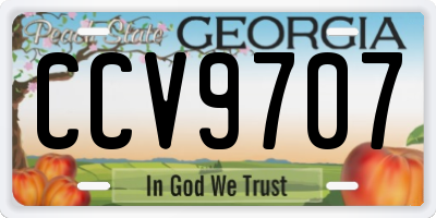 GA license plate CCV9707