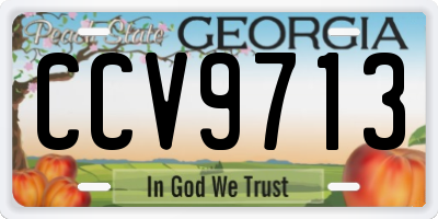 GA license plate CCV9713