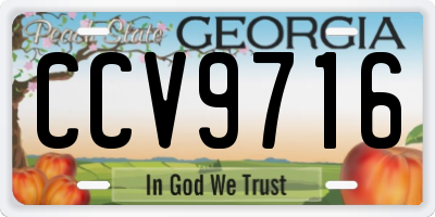 GA license plate CCV9716