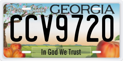 GA license plate CCV9720