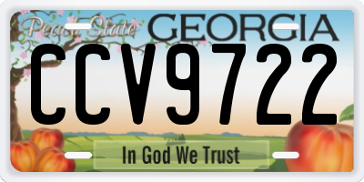 GA license plate CCV9722