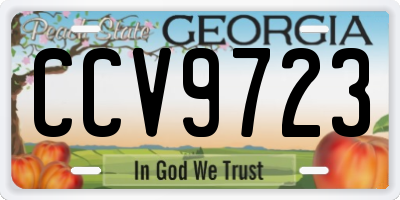 GA license plate CCV9723