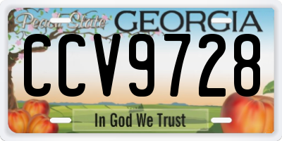 GA license plate CCV9728