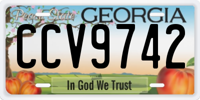 GA license plate CCV9742