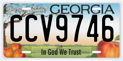 GA license plate CCV9746