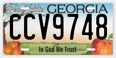 GA license plate CCV9748