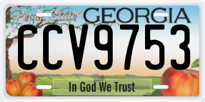 GA license plate CCV9753