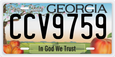 GA license plate CCV9759