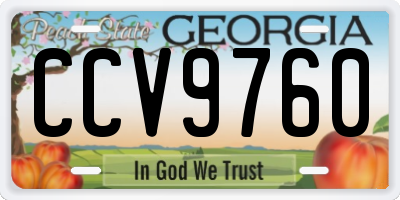 GA license plate CCV9760
