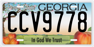 GA license plate CCV9778
