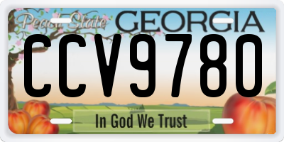 GA license plate CCV9780