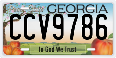 GA license plate CCV9786