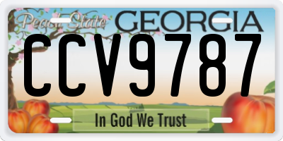 GA license plate CCV9787